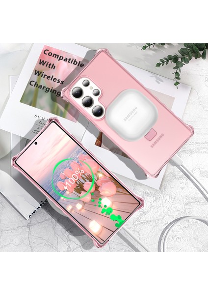 Samsung Galaxy S24 Ultra Kılıf Magsafe Buzlu Anti-Drop Pc+Tpu Telefon Kapağı-Pembe ile Uyumlu Küçük Dalgalı Kenar (Yurt Dışından) fiyatları