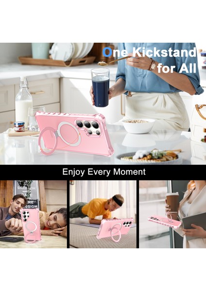 Samsung Galaxy S24 Ultra Kılıf Magsafe Buzlu Anti-Drop Pc+Tpu Telefon Kapağı-Pembe ile Uyumlu Küçük Dalgalı Kenar (Yurt Dışından) indirimleri