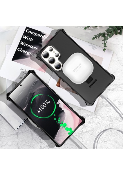 Samsung Galaxy S24 Ultra Kılıf Magsafe Buzlu Anti-Drop Pc+Tpu Telefon Kapağı-Siyah ile Uyumlu Küçük Dalgalı Kenar (Yurt Dışından) fiyatları