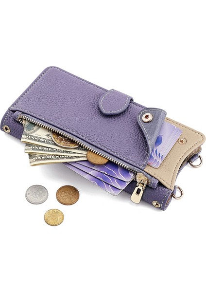 Samsung Galaxy A26 5g Deri Kılıf Cüzdan Standı Kapak Düzensiz Kuyruk Stili Zincir Askılı-Mor (Yurt Dışından) fırsatları