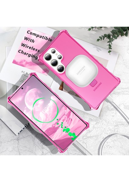 Samsung Galaxy S24 Ultra Kılıf Magsafe Buzlu Anti-Drop Pc + Tpu Telefon Kapağı-Gül ile Uyumlu Küçük Dalgalı Kenar (Yurt Dışından) fiyatları