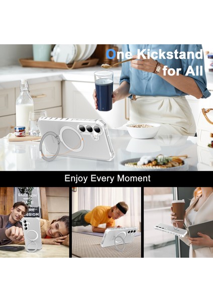 Samsung Galaxy S25+/S24+ Kılıf Magsafe Buzlu Anti-Drop Pc+Tpu Telefon Kapağı ile Uyumlu Küçük Dalgalı Kenar - Gri (Yurt Dışından) indirimleri