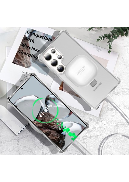 Samsung Galaxy S24 Ultra Kılıf Magsafe Buzlu Anti-Drop Pc+Tpu Telefon Kapağı-Gri ile Uyumlu Küçük Dalgalı Kenar (Yurt Dışından) fiyatları