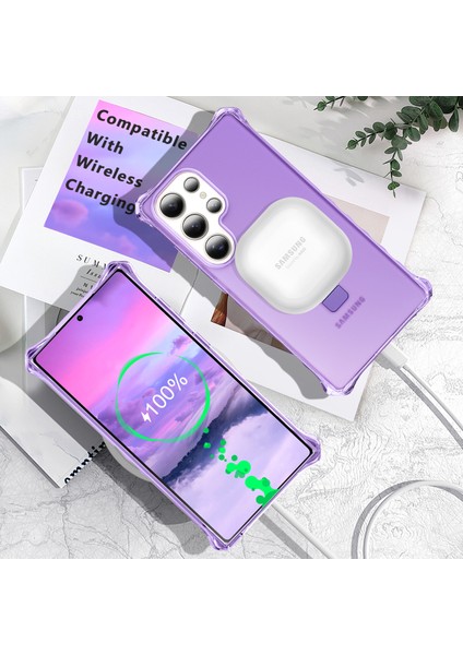 Samsung Galaxy S24 Ultra Kılıf Magsafe Buzlu Anti-Drop Pc+Tpu Telefon Kapağı-Mor ile Uyumlu Küçük Dalgalı Kenar (Yurt Dışından) fiyatları