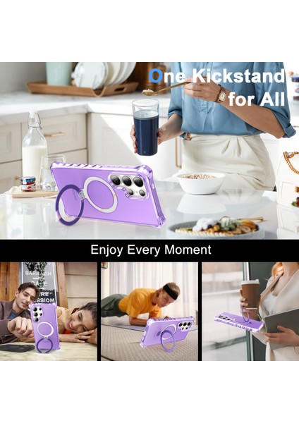 Samsung Galaxy S24 Ultra Kılıf Magsafe Buzlu Anti-Drop Pc+Tpu Telefon Kapağı-Mor ile Uyumlu Küçük Dalgalı Kenar (Yurt Dışından) indirimleri