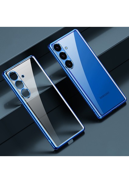 Sulada Samsung Galaxy S25 Kılıf Ultra Ince Elektroliz Tpu Şeffaf Telefon Kapağı-Mavi (Yurt Dışından)