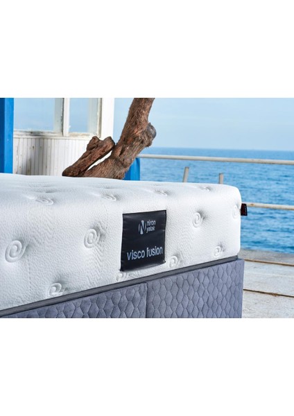Visco Fusion Yatak 120x200 Tek Kişilik Paket Yaylı Visco Süngerli Yatak Extra Lüks Yumuşak Özel Tasarım