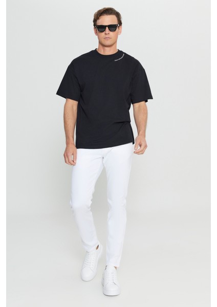 %100 Pamuk Oversize Fit Rahat Kesim Bisiklet Yaka Baskılı Tişört fiyatları
