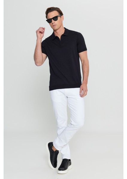 %100 Pamuk Standart Fit Normal Kesim Polo Yaka Triko Tişört