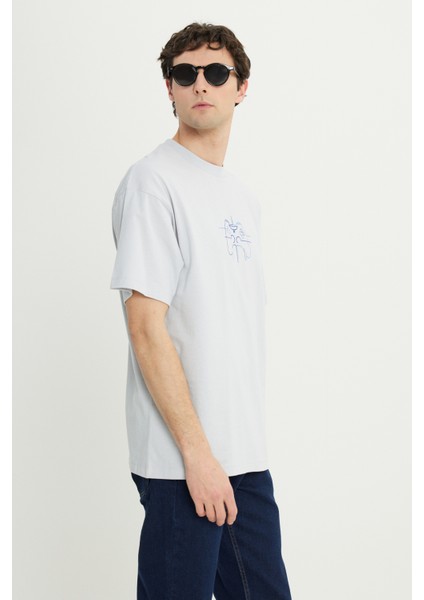 %100 Pamuk Oversize Fit Rahat Kesim Bisiklet Yaka Baskılı Tişört modelleri