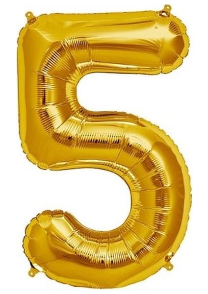 5 Numara Folyo Gold Balon,altın Folyo Balon 100 cm 40inç