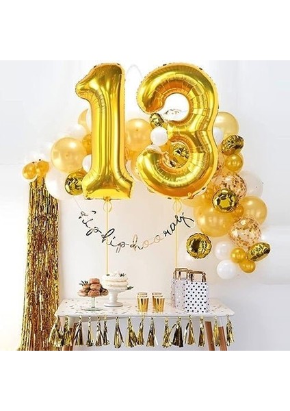3 Numara Folyo Gold Balon Folyo Altın Balon 100 cm 40inç modelleri