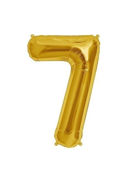 7 Numara Folyo Gold Balon, Folyo Altın Balon 100 cm 40inç