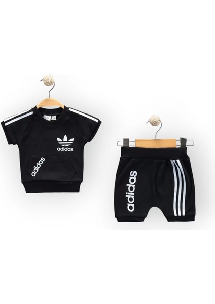 Baby Marka Addas Desen Interlok Şortlı Ikili Takım Unisex 6-24 Ay
