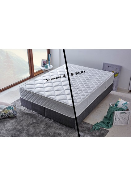 Niron Hybrid 120x200 cm Geniş Tek Kişilik Hem Sert Hem Yumuşak Full Ortopedik Yatak