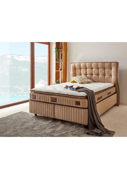 Niron Majesty Yatak 180x200 Çift Kişilik Pedli Ekstra Lüks Yumuşak Yatak Pamuklu Keten Kumaş 30 cm modelleri