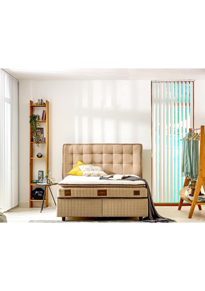 Niron Majesty Yatak 180x200 Çift Kişilik Pedli Ekstra Lüks Yumuşak Yatak Pamuklu Keten Kumaş 30 cm