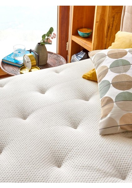 Niron Majesty Yatak 180x200 Çift Kişilik Pedli Ekstra Lüks Yumuşak Yatak Pamuklu Keten Kumaş 30 cm