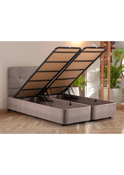 Luna Baza ve Başlık Seti - 150x200 cm Çift Kişilik Kumaş Baza Seti
