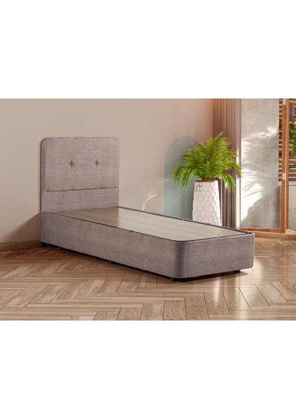 Luna Baza Başlık Yatak Seti - 90x190 cm Tek Kişilik Ortopedik Set Sağlamlaştırılmış Sandıklı Baza