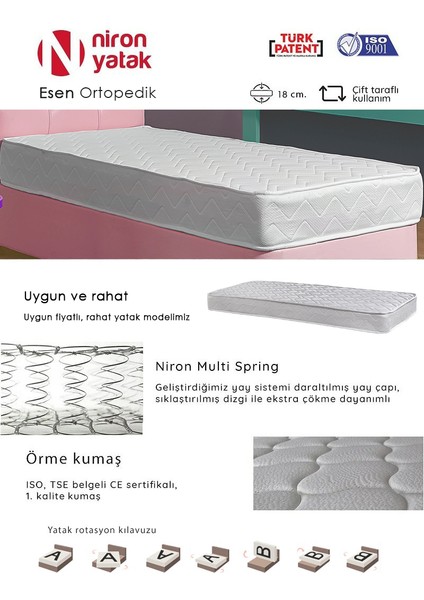 Tek Kişilik Ortopedik 90x200 cm Niron Esen Yatak