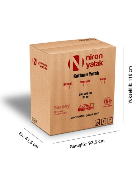 Niron Supreme Tek Kişilik Lüks Katlanır Yatak ve Karyola | 90x200