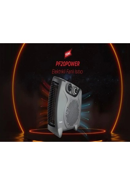 2000W Elektrikli Fanlı Isıtıcı 2 Kademe Termostadlı Siyah Rax Pf 20