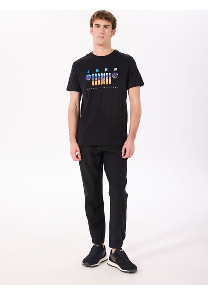 Lastikli Bel Lastikli Paça Basic Siyah Erkek Pantolon J5SM-PNT7676