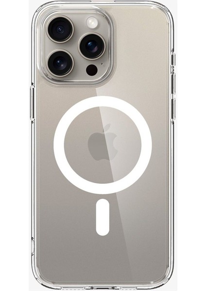 Apple iphone 15 Pro Magsafe Kablosuz Şarj Uyumlu Şeffaf Kılıf