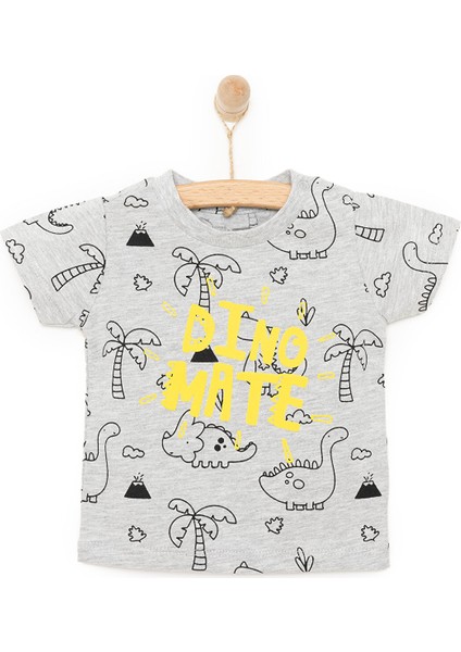 Basic Erkek Dino Eşler Baskılı T-Shirt Erkek Bebek