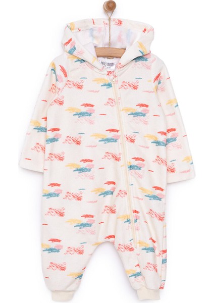 Basic Metraj Baskılı Polar Patiksiz Tulum Kız Bebek