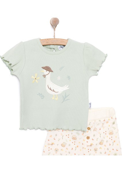 Yenidoğan Cute Duck Tshirt-Şort Kız Bebek
