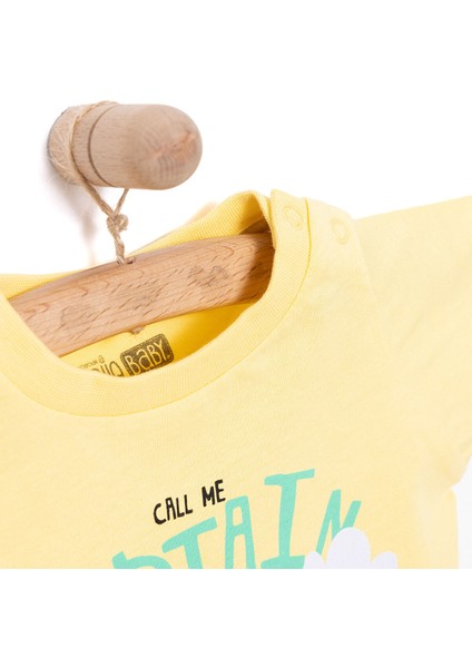 Basic Erkek Pilot Zürafa Baskılı T-Shirt Erkek Bebek