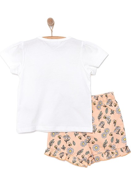 Basic Papatya ve Arı Baskılı Şortlu Takım Kız Bebek modelleri