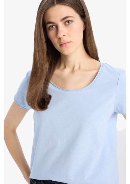 Regular Fit Yuvarlak Yaka Basic Düz Kısa Kollu Tişört K1508AZ25SM