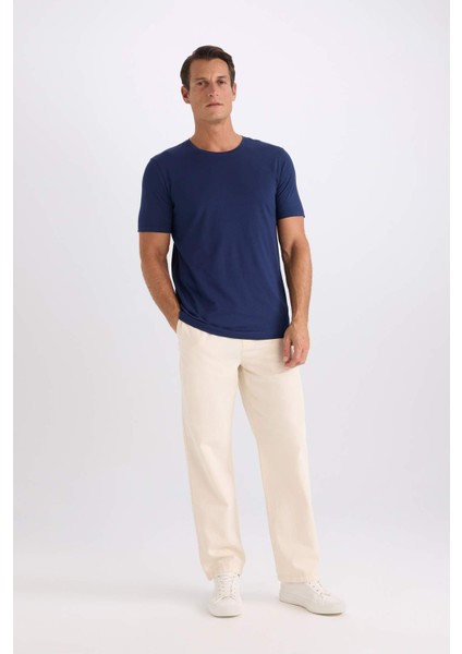 Slim Fit Dar Kesim Bisiklet Yaka Modal Karışımlı Pamuklu Basic Düz Kısa Kollu Tişört M6606AZ25SP fiyatları