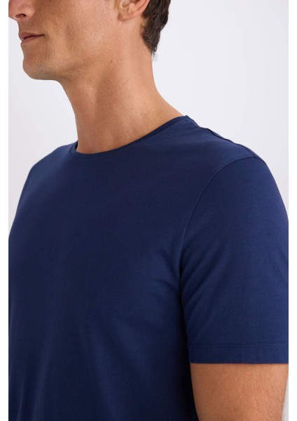 Slim Fit Dar Kesim Bisiklet Yaka Modal Karışımlı Pamuklu Basic Düz Kısa Kollu Tişört M6606AZ25SP indirimleri