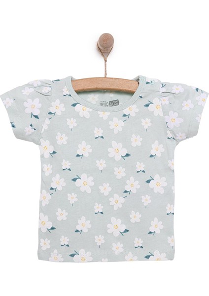 Basic Kız Papatya Baskılı T-Shirt Kız Bebek