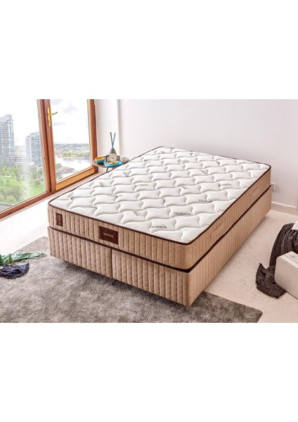 Niron Bamboo Yatak 80x200 Tek Kişilik Doğal Bambu Kumaş Tam Ortopedik Orta Sert Yaylı Yatak