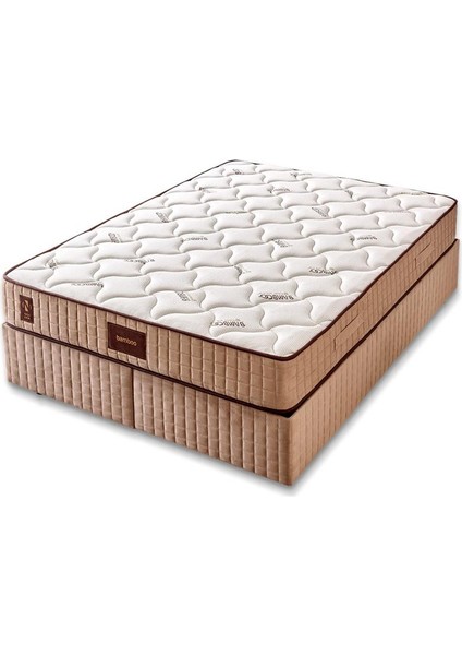 Niron Bamboo Yatak 80x200 Tek Kişilik Doğal Bambu Kumaş Tam Ortopedik Orta Sert Yaylı Yatak