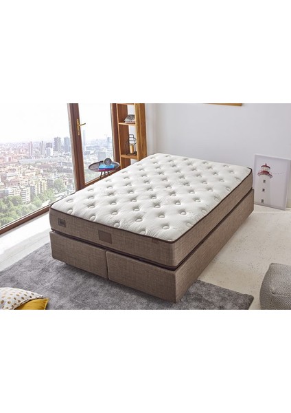 Organic Cotton Yatak 80x180 Tek Kişilik Doğal Pamuk Kumaşlı Ekstra Lüks Yumuşak Yatak 32 cm