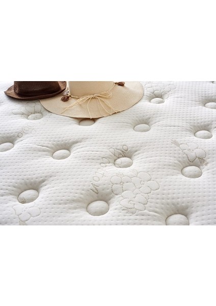 Organic Cotton Yatak 80x180 Tek Kişilik Doğal Pamuk Kumaşlı Ekstra Lüks Yumuşak Yatak 32 cm