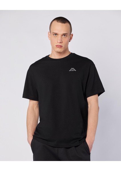 Logo Caffa Erkek Siyah Regular Fit Tişört