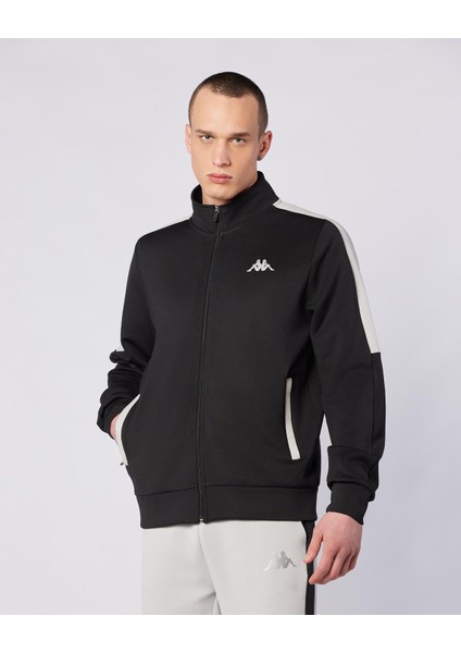 222 Banda Moste Full Zip Erkek Siyah Regular Fit Fermuarlı Eşofman Üstü