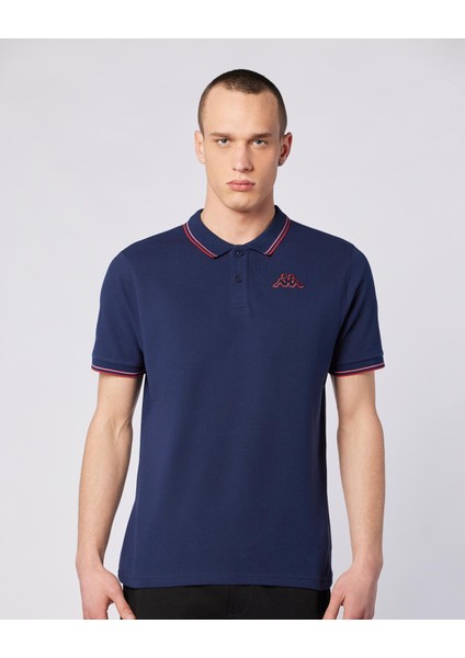 Korpo Ezio 2 Tur Erkek Lacivert-Kırmızı Regular Fit Polo Yaka Tişört