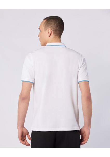 Flu Tur Erkek Beyaz-Mavi Regular Fit Polo Yaka Tişört indirimleri