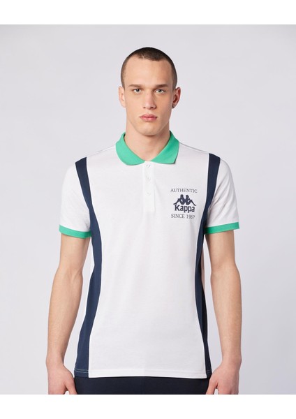 Tony Polo Tee Erkek Beyaz-Lacivert-Yeşil Regular Fit Polo Yaka Tişört