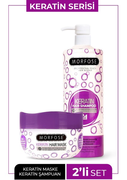 1000 ml Şampuan ve 500 ml Keratin Saç Maskesi – Güçlendirici, Onarıcı Profesyonel Bakım Seti