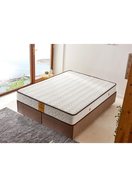 Exclusive Yatak 90x190 Tek Kişilik Visco Yatak Ekstra Lüks Yaysız Yatak 24 cm Pamuklu Keten Doğal Kumaş