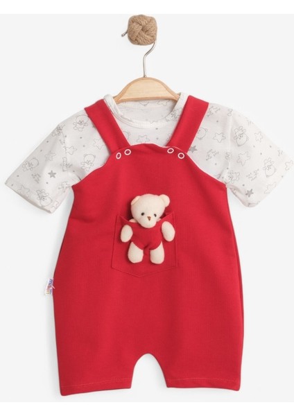 Sevimli Peluş Ayıcıklı 2'li Bebek Tulum Seti